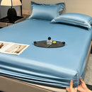 Axyaa Washed Silk Fitted Sheet Set - High-Quality Silky Bed Sheet