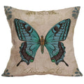 Axyaa Butterfly Pattern Linen Cushion Sleeve for Home Living Room Bedroom Sofa Car