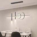 Axyaa Modern LED Line Lamp Chandelier for Dining Room, Living Room, or Hotel Bar