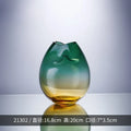 Axyaa Green Gradient Glass Vase for Creative Home Decor and Flower Arrangements