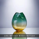 Axyaa Green Gradient Glass Vase for Creative Home Decor and Flower Arrangements