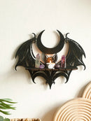 Axyaa Gothic Bat Moon Wall Shelf Crystal Holder Goth Home Decor