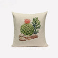 Axyaa Nordic Cactus Pillowcase 45*45cm Beige Fur Linen Cushion Cover
