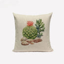 Axyaa Nordic Cactus Pillowcase 45*45cm Beige Fur Linen Cushion Cover