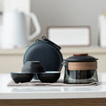 Axyaa Portable KungFu Tea Set: Pot, 3 Cups, Filter; Outdoor, Travel, Business, Camping
