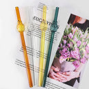 Axyaa Glass Straw Set: High Borosilicate, Reusable, Eco-Friendly with Clear Brush