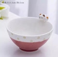 Axyaa Cute Cat Ceramic Soup Bowl - Personal Children's Creative Rice Bowl