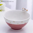 Axyaa Cute Cat Ceramic Soup Bowl - Personal Children's Creative Rice Bowl