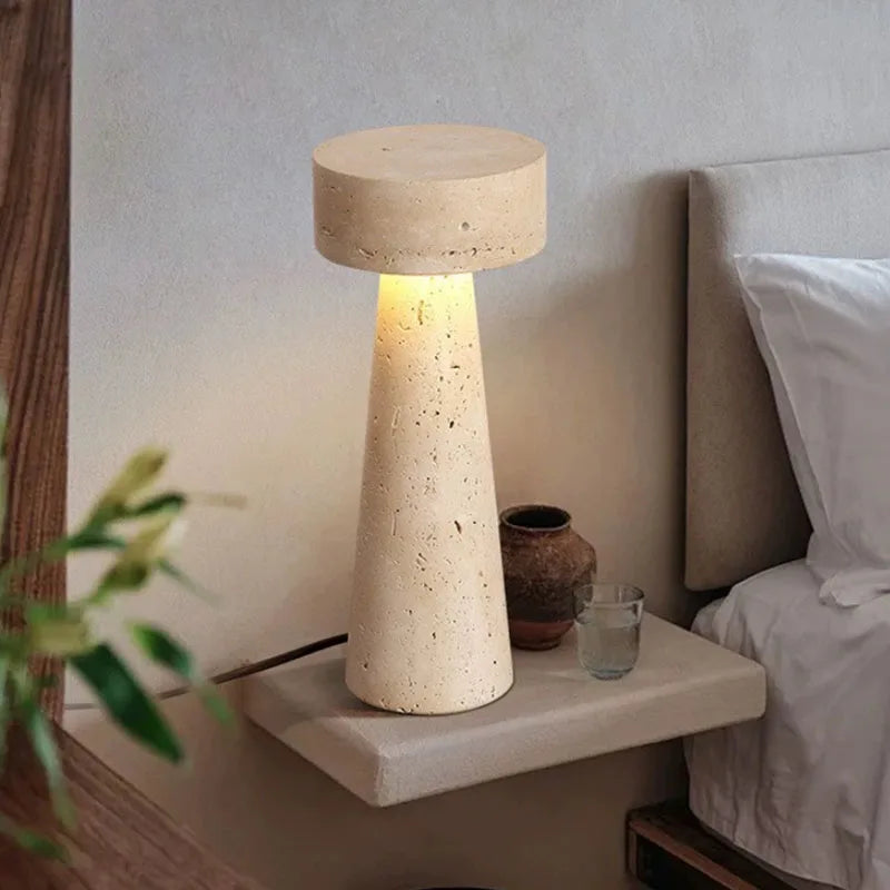 Axyaa Retro Yellow Stone Bedside Lamp