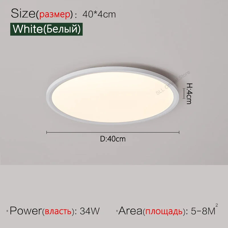 Axyaa Ultrathin LED Ceiling Lamp, Modern Round Lights for Living Room, Bedroom, and Dining Area