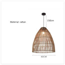 Axyaa Handmade Rattan Chandelier: Elegant Woven Art Lamp for Bedroom, Dining & Study Room