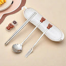 Axyaa Stainless Steel Cutlery Set with Box - Portable, Cute & Reusable Dinnerware