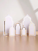 Ramadan Festival White Table Ornaments Set by Axyaa – Muslim Decor & Mubarak Gift