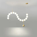 Axyaa White Acrylic Ball Chandelier Lamp for Bedroom Living Room Dining Area