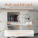 Axyaa Pot Lid Holder Slide Out Organizer for Kitchen Pots, Pans & Dishes
