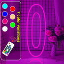 Axyaa 30" Tall LED Neon Numbers 0-9 Birthday Party Decoration Sign