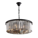 Axyaa Black Iron Crystal Chandelier for Living Room Dining Bedroom