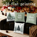 Axyaa Christmas Truck & Trees Pattern Pillow Cover for Sofa, Bedroom, Car