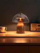 Axyaa Vintage Wood Desk Lamp - Retro Luxe Bedside Light with Switch