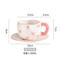 Axyaa Hand-Pinched Ceramic Mug & Saucer Set, Irregular Floral Design, Ins Style Drinkware