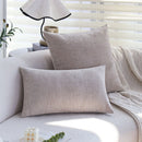 Nordic Chenille Cushion Cover Set by Axyaa - Beige Soft Pillow Case for Sofa