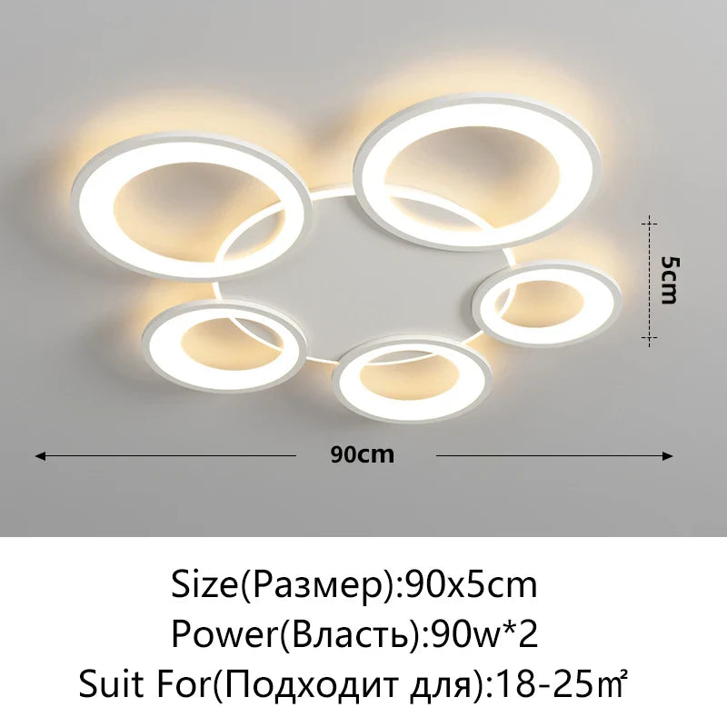 Axyaa Ring Ceiling Light: LED Indoor Lighting for Living Room, Bedroom, Dining Room
