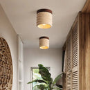 Axyaa Yellow Travertine LED Ceiling Lamp for Modern Art Decoration