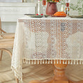 Modern Beige Lace Tablecloth by Axyaa for Stylish Living Room Décor