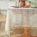 Modern Beige Lace Tablecloth by Axyaa for Stylish Living Room Décor