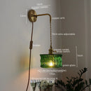 Axyaa Retro LED Wall Lamps, Copper Glass, Indoor Bedroom Bar Bathroom Mirror Light