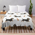 Axyaa Dachshund Dog Fleece Blanket - Lightweight Wiener Dog Throw Blanket