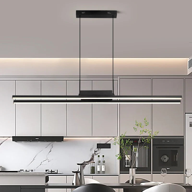 Axyaa LED Pendant Chandelier Black Minimalist Design for Bedroom, Restaurant, Living Room