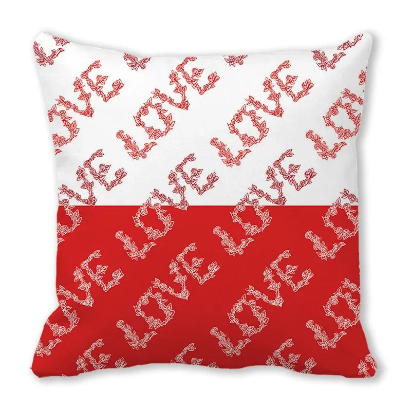 Heart Print Pillowcase for Home Decor by Axyaa - Love Cushion Cover