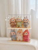 Axyaa Labubu Dolls Acrylic Display Case Dustproof Blind Box Plush Doll Storage Box