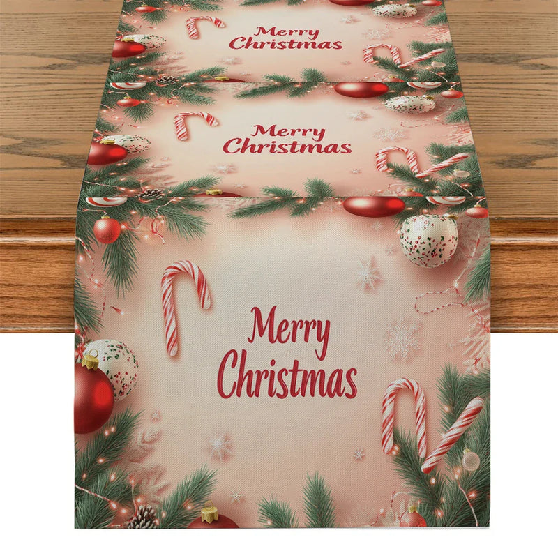 Axyaa Rustic Christmas Fir Table Runner for Dining Decorations and Events