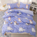 Axyaa Kawaii Cat Print Duvet Cover Set - Fashionably Cute and Comfortable Bedding