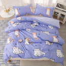 Axyaa Kawaii Cat Print Duvet Cover Set - Fashionably Cute and Comfortable Bedding