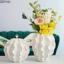 Axyaa Ceramic Vase Fruit Storage Jar Floral Arrangement Porcelain Nordic Decor