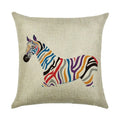 Axyaa Animal Linen Pillowcase for Bedroom Sofa Chair - Decorative Cushion Cover