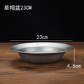 Axyaa Stainless Steel Large Pasta Plate Shallow Dish Salad Bowl Vintage Kitchen Tableware