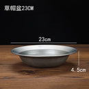Axyaa Stainless Steel Large Pasta Plate Shallow Dish Salad Bowl Vintage Kitchen Tableware