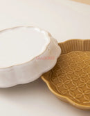 Axyaa Lace Bone Plate: Elegant Pre-Dinner Side Dish & Dessert Plate