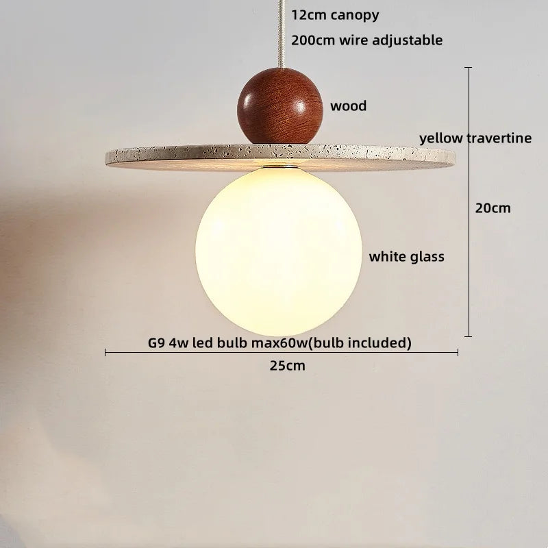 Axyaa White Glass Ball LED Hanging Pendant Light Chandelier for Dining Room Decor