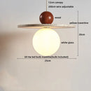 Axyaa Stone Ball LED Pendant Light Yellow Travertine Minimalist Wabi Sabi Hanglamp