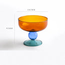 Axyaa Colourful Ice Cream Cup Set - Ball Stemmed Glass Dessert Salad Bowl