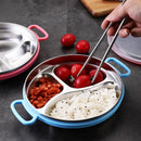 Axyaa Stainless Steel Round Lunch Box | Leak-proof Kids Bento Box with Compartments
