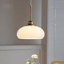 Axyaa Beige Glass Iron LED Pendant Lamp - Modern Nordic Kitchen Island Dining Light