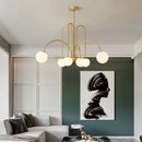Axyaa Milky Glass Ball LED Chandelier for Kitchen Dining Living Bar Island