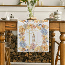 Axyaa Watercolor Flower Foliage Table Runner for Kitchen and Holiday Party