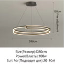 Axyaa Modern LED Round Chandelier for Dining Living Bedroom - Dimmable Ceiling Light